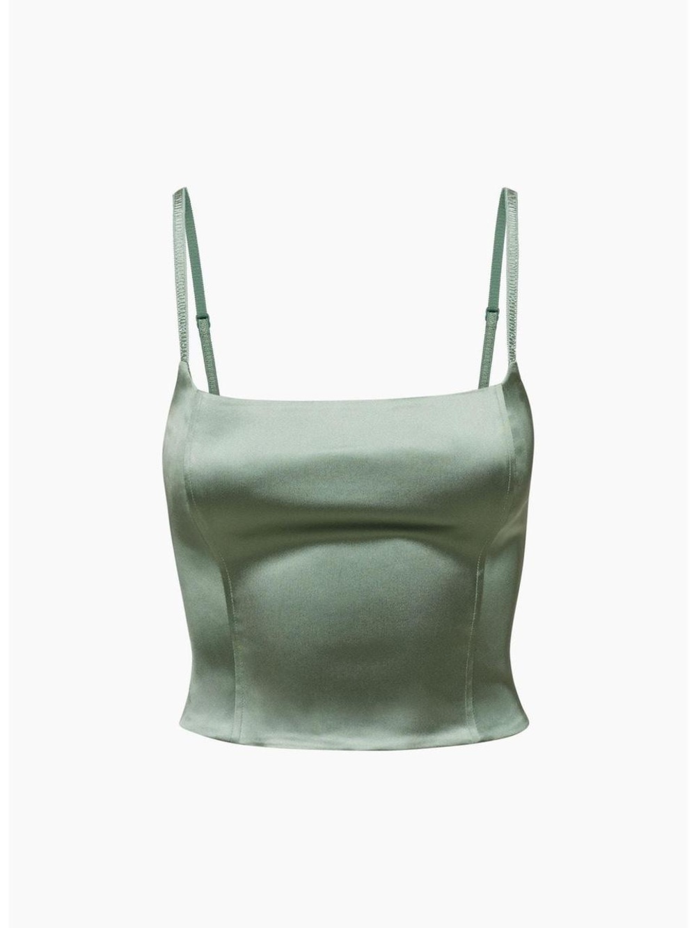Wilfred Shine Bustier Satin Camisole in Green - Like New